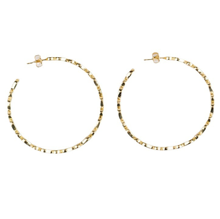 Wholesale creative big C- shaped circle earrings drop-shaped opal earrings